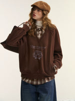Printed Plaid Collar Sweatshirt