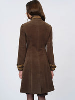 Detachable-Collar Wool-Blend Long Coat