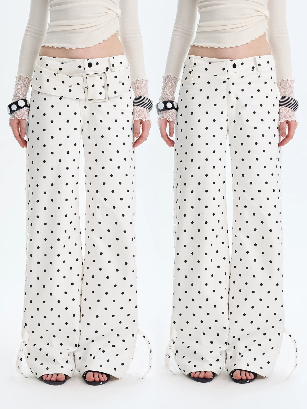 White Polka Dot Pants