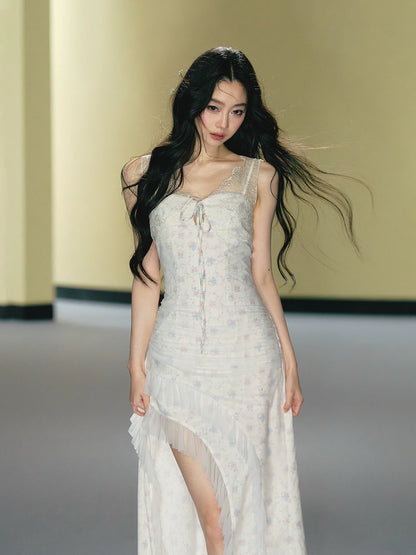Floral Mesh Lace Maxi Dress
