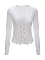 Lace Trim Knit Top