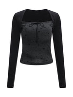 Gray Star Stripe Top