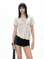 Low Waist Textured Shorts