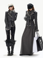 Suede Shearling Belted Jacket
