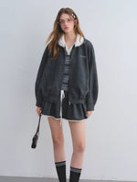 Ruffle Collar Jacket Set