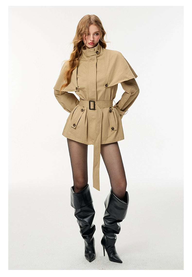 Classic Detachable Cape Trench Coat