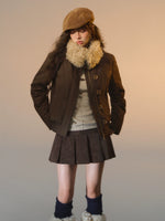 Detachable Fur Collar Fitted Down Jacket