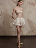 Apricot Corset Top & Skirt Set