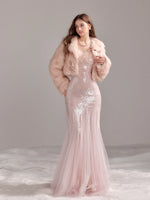 Sequin Mesh Fishtail Dress