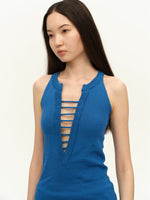 Hand-Threaded Dual-Color Knit Top