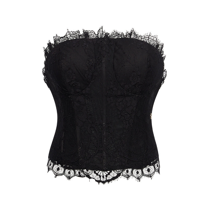 Naomi Lace Mesh Boned Backless Corset