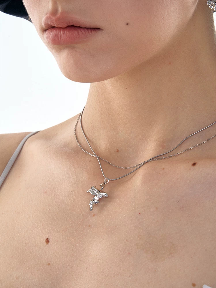 Geometric Cross Layered Necklace
