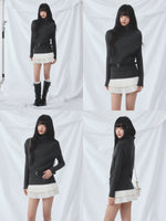 Gray Turtleneck Knit Set