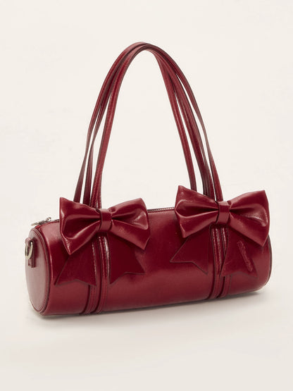 Red Sculptural Bow Underarm Bag