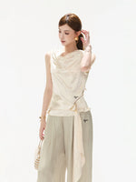 Satin Draped Tank Top