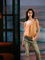 Orange Yellow Sheer Layered Blouse