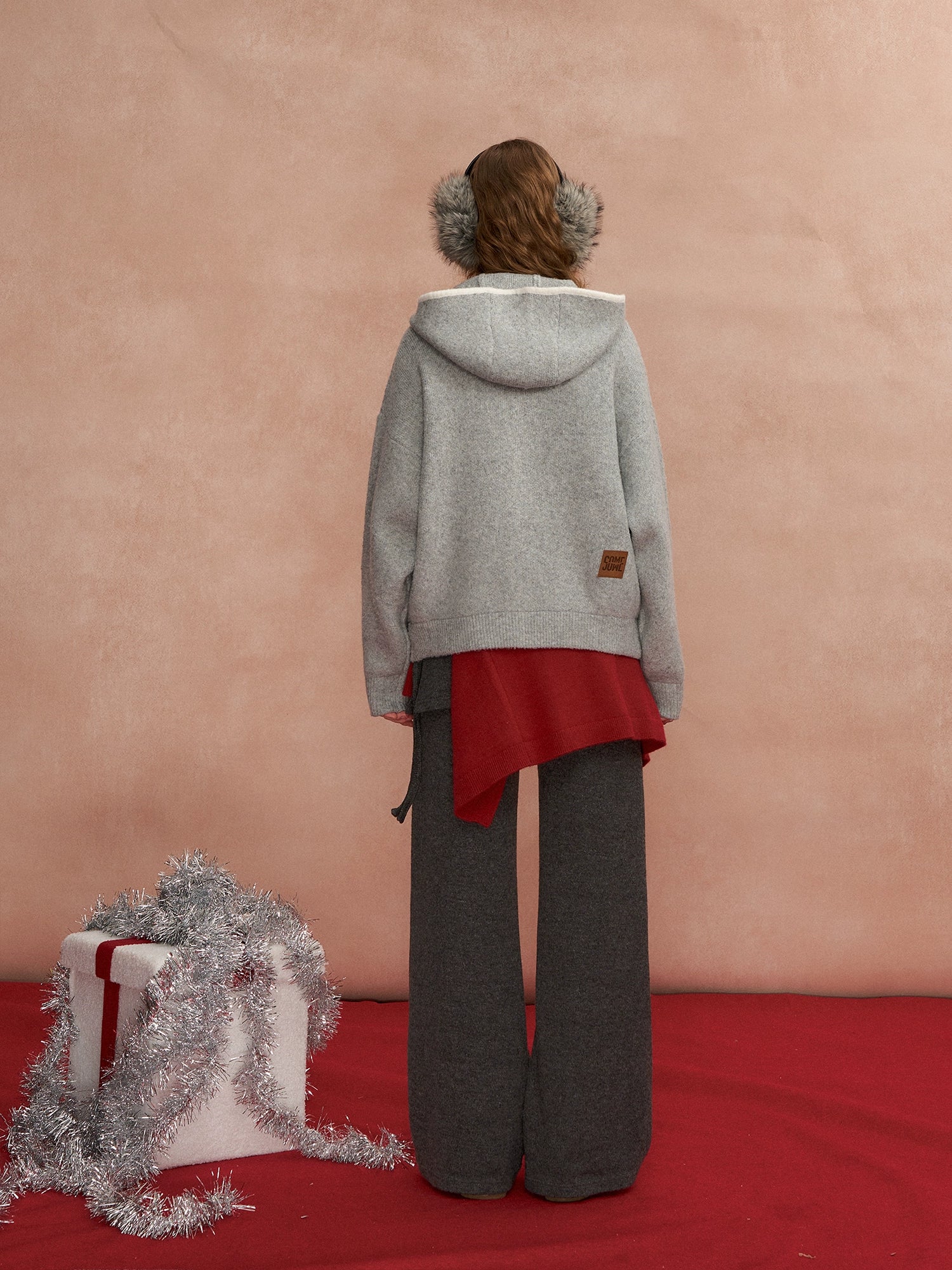 Contrast Trim Hooded Cardigan