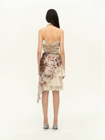 Gold Rhinestone Halter Organza Camisole