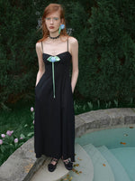Black Corset A-Line Midi Dress