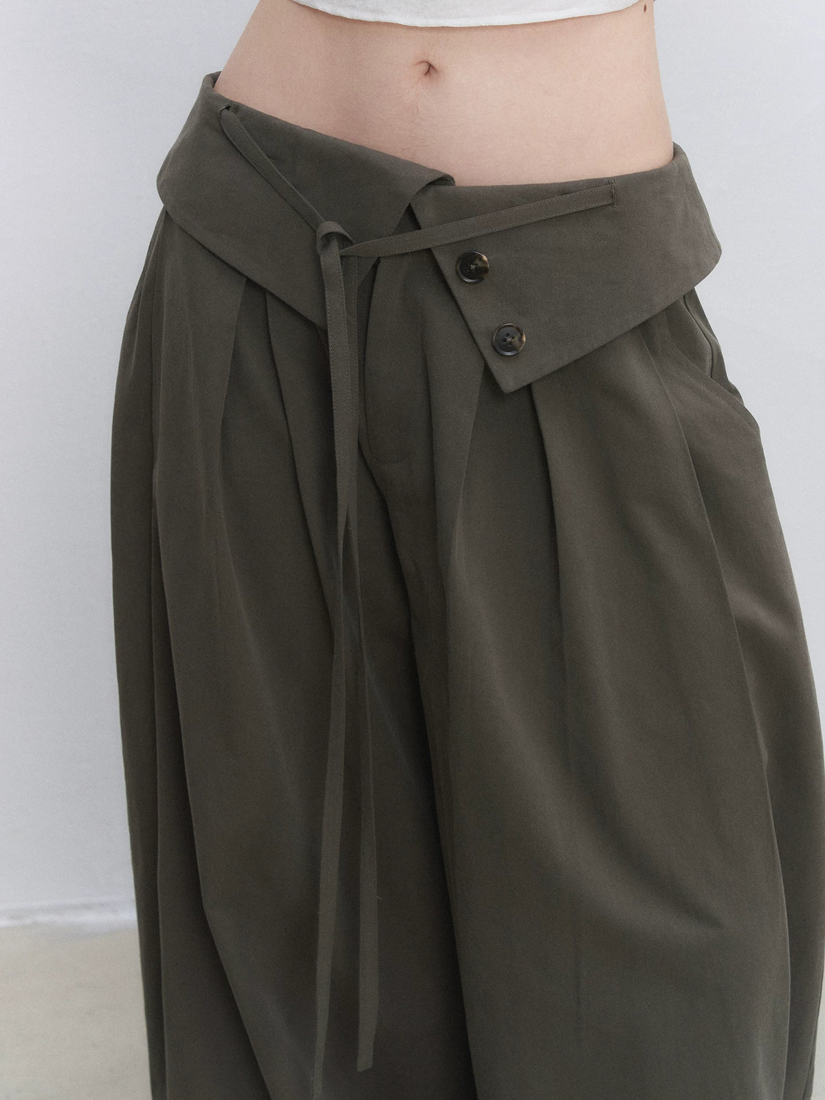 Lyocell Cotton Wide-Leg Casual Pants