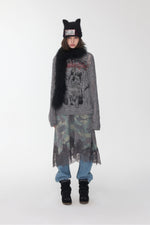 Icelandic Animal Jacquard Cutout Knit Sweater