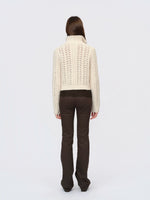 Ivory & Red Cutout Knit Cardigan