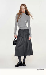 Wool Bow Turtleneck Top