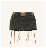Ancient Myth Woven Utility Denim Skirt