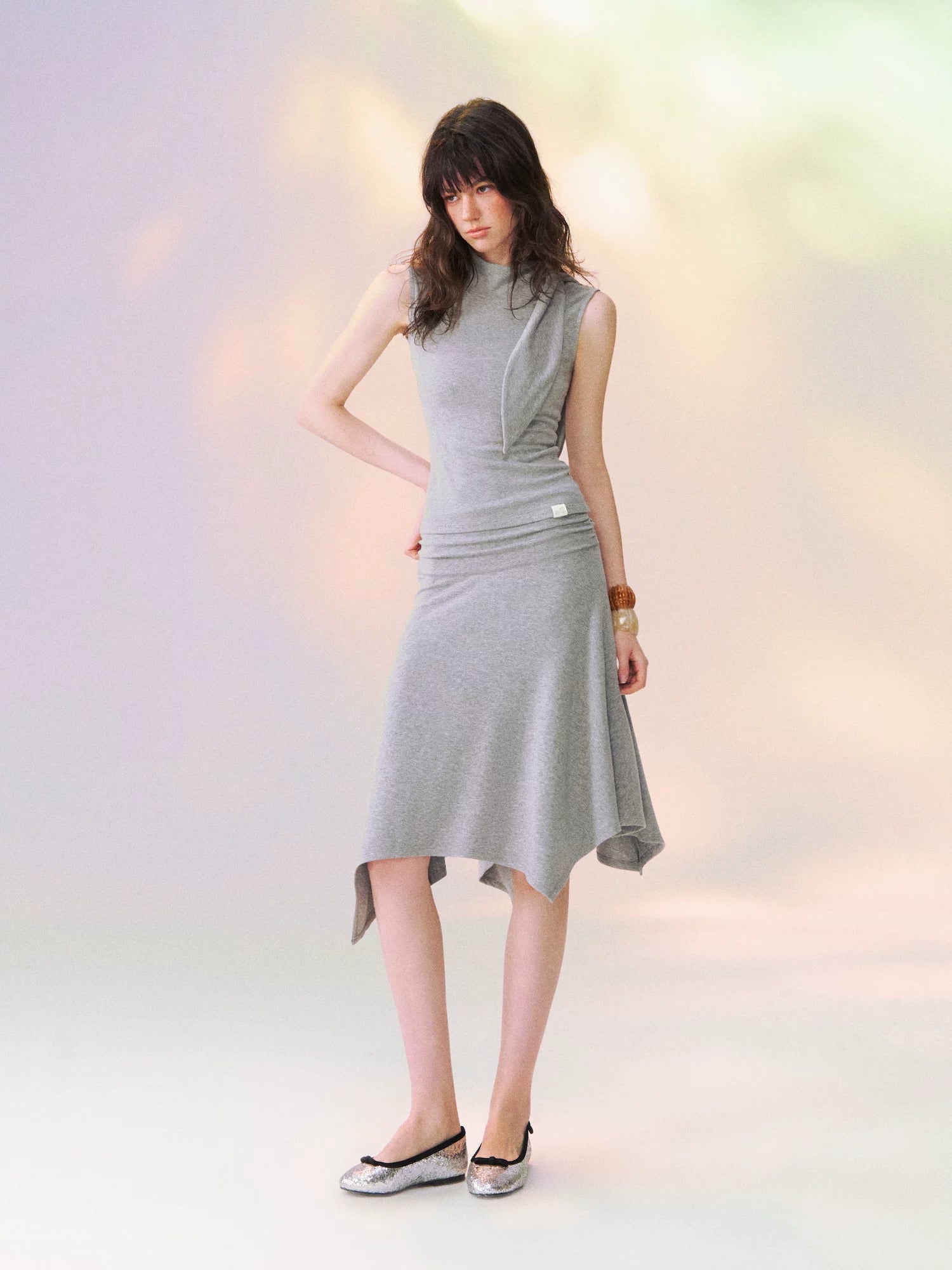 Draped Tie Top Skirt Set