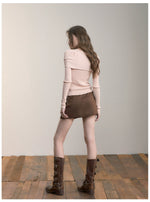 Dual-Wear Draped Knit Blouse