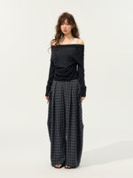 Fake Two-Piece Color-Block Draped Collar Knit Top