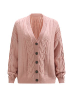 Pink Cable Knit Cardigan