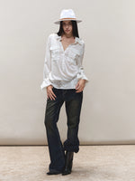 Satin-Sheen Knit Utility Shirt