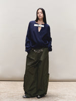 Quilted-Detail Utility Parachute Pants