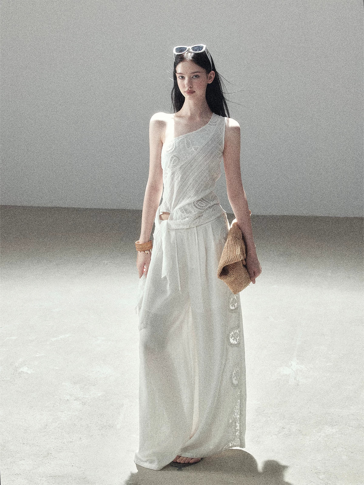 Hollow Knit Tank Top &amp; Pants Set