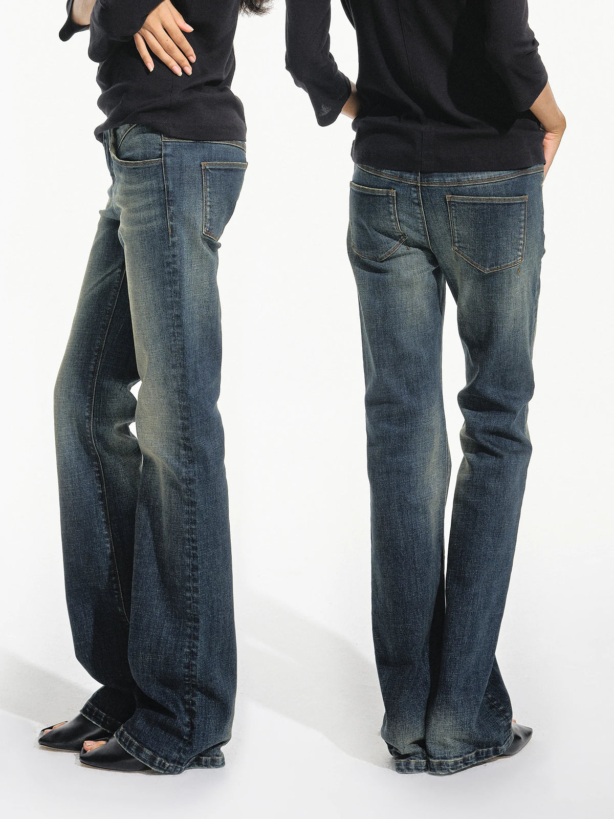 Low Rise Flare Jeans
