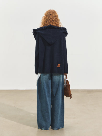 Tassel Hooded Cardigan