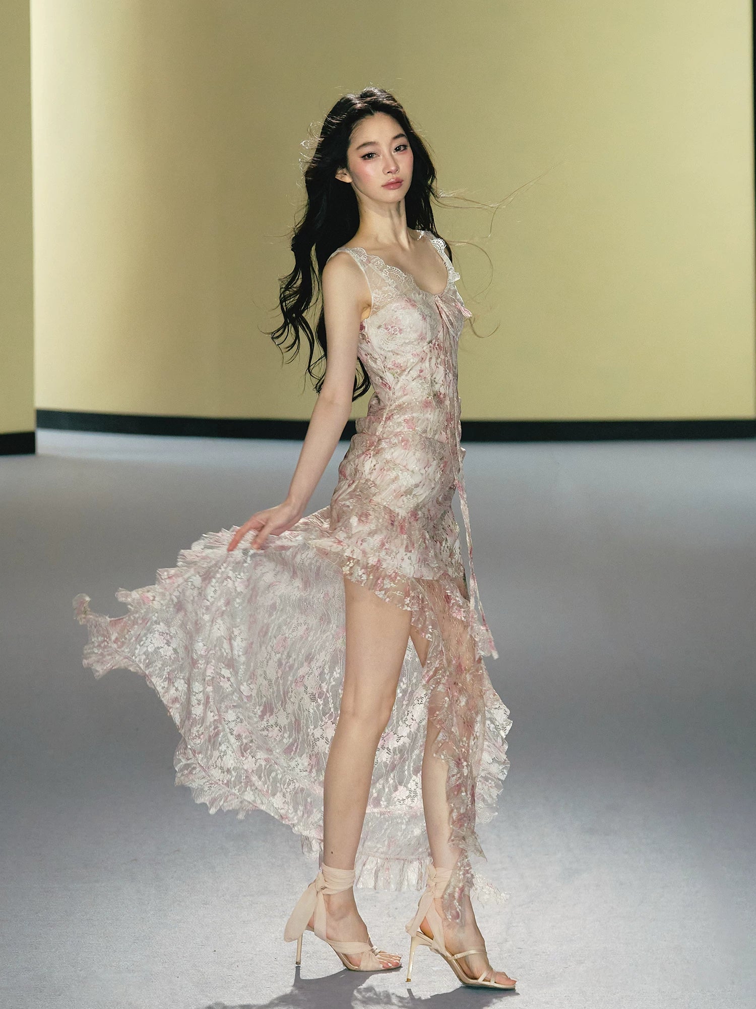 Floral Lace Slip Maxi Dress