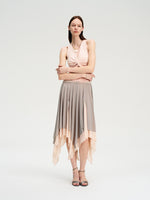 Lace Panel Twist Knit Tank