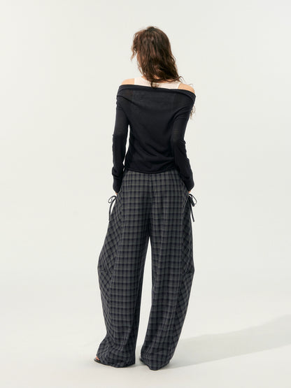 Fake Two-Piece Color-Block Draped Collar Knit Top