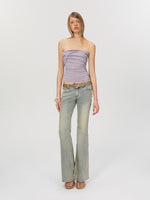 Blue Washed Flare Jeans