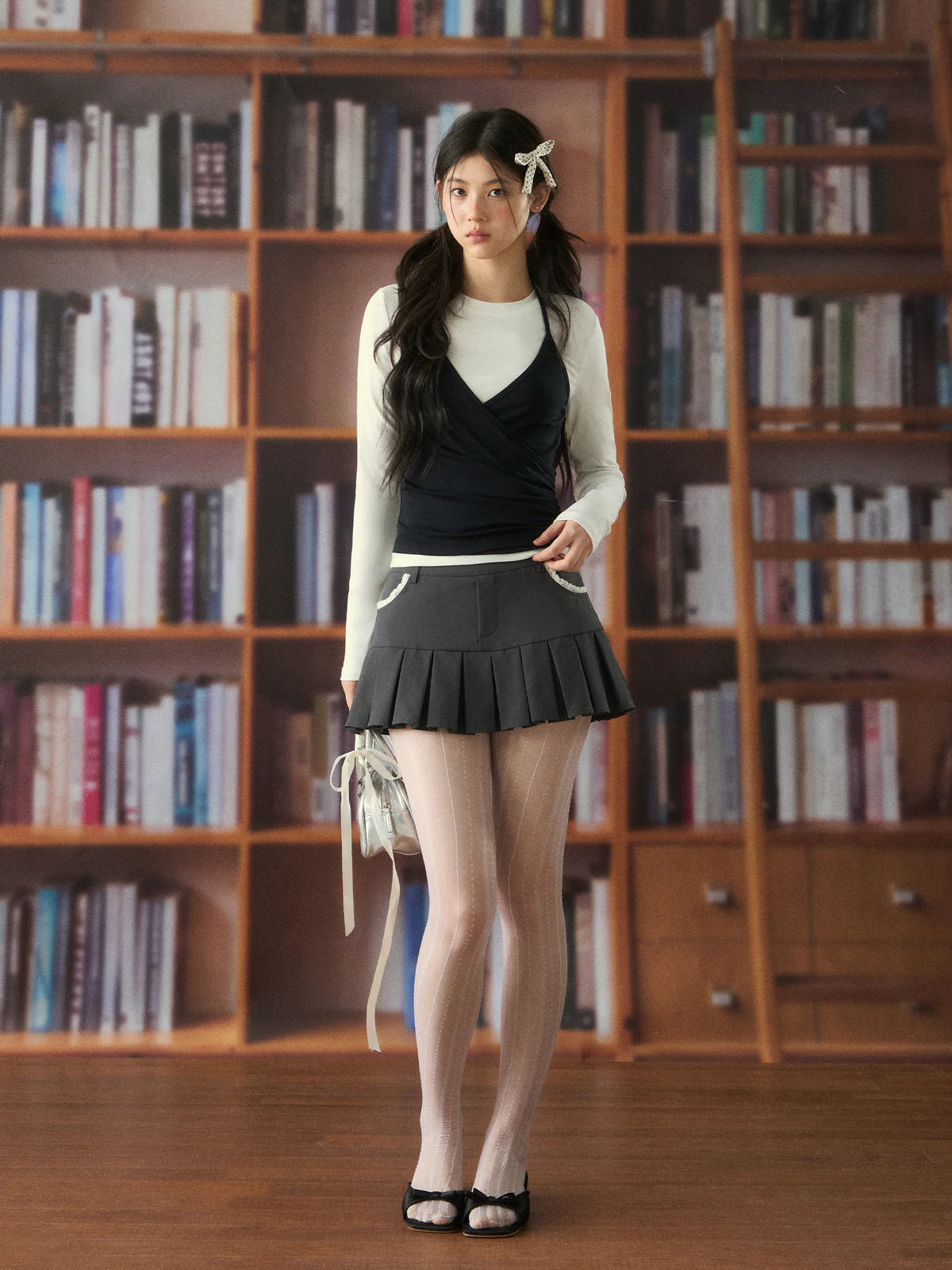 Layered V-Neck Halter Top