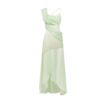 Ayla Slit Full-Skirt Dress