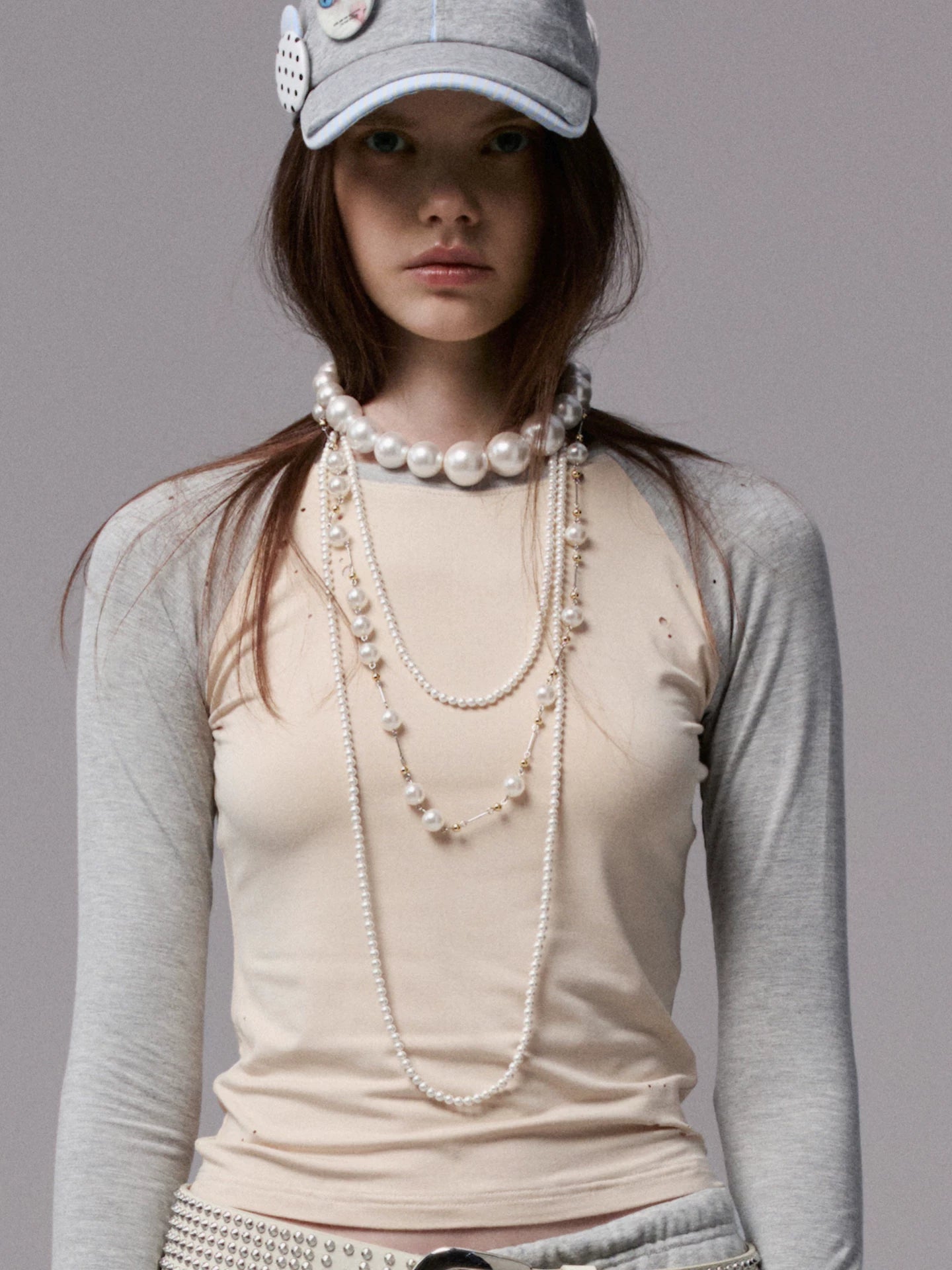 Long Pearl Chain Necklace