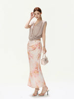 Satin Mermaid Midi Skirt