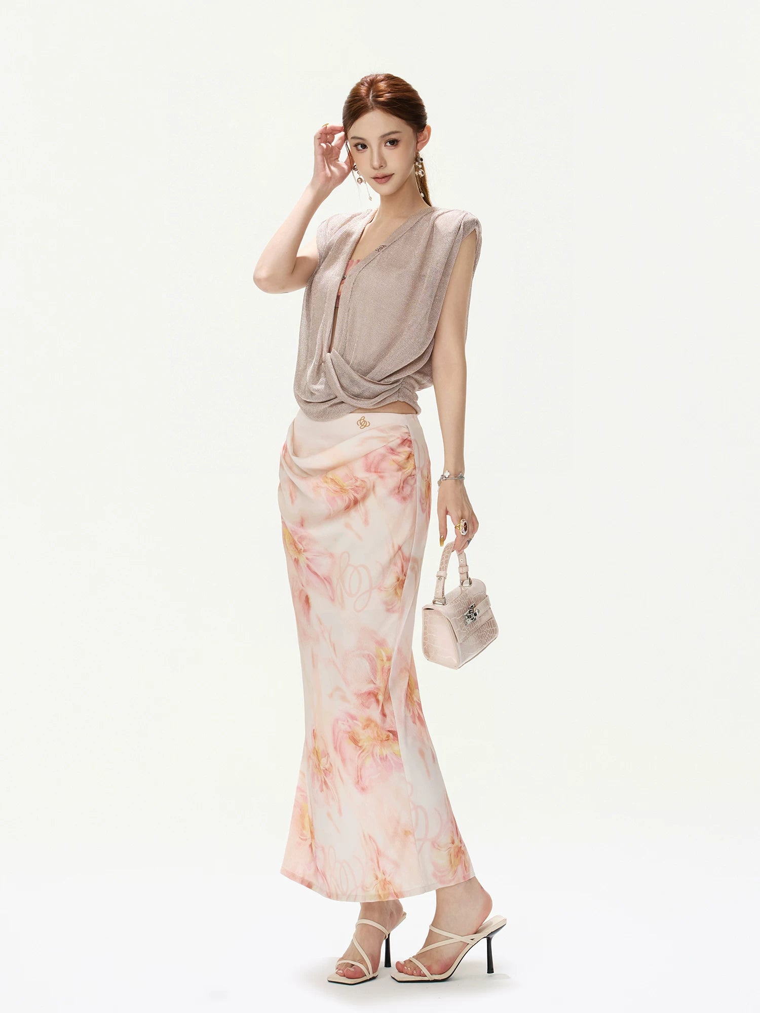 Satin Mermaid Midi Skirt