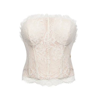 Naomi Lace Mesh Boned Backless Corset