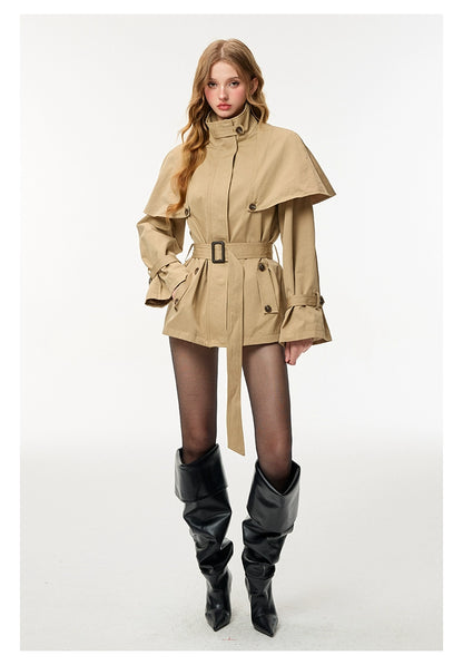 Classic Detachable Cape Trench Coat
