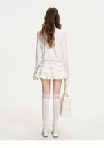 Apple Printed Bow Sequin T-Shirt