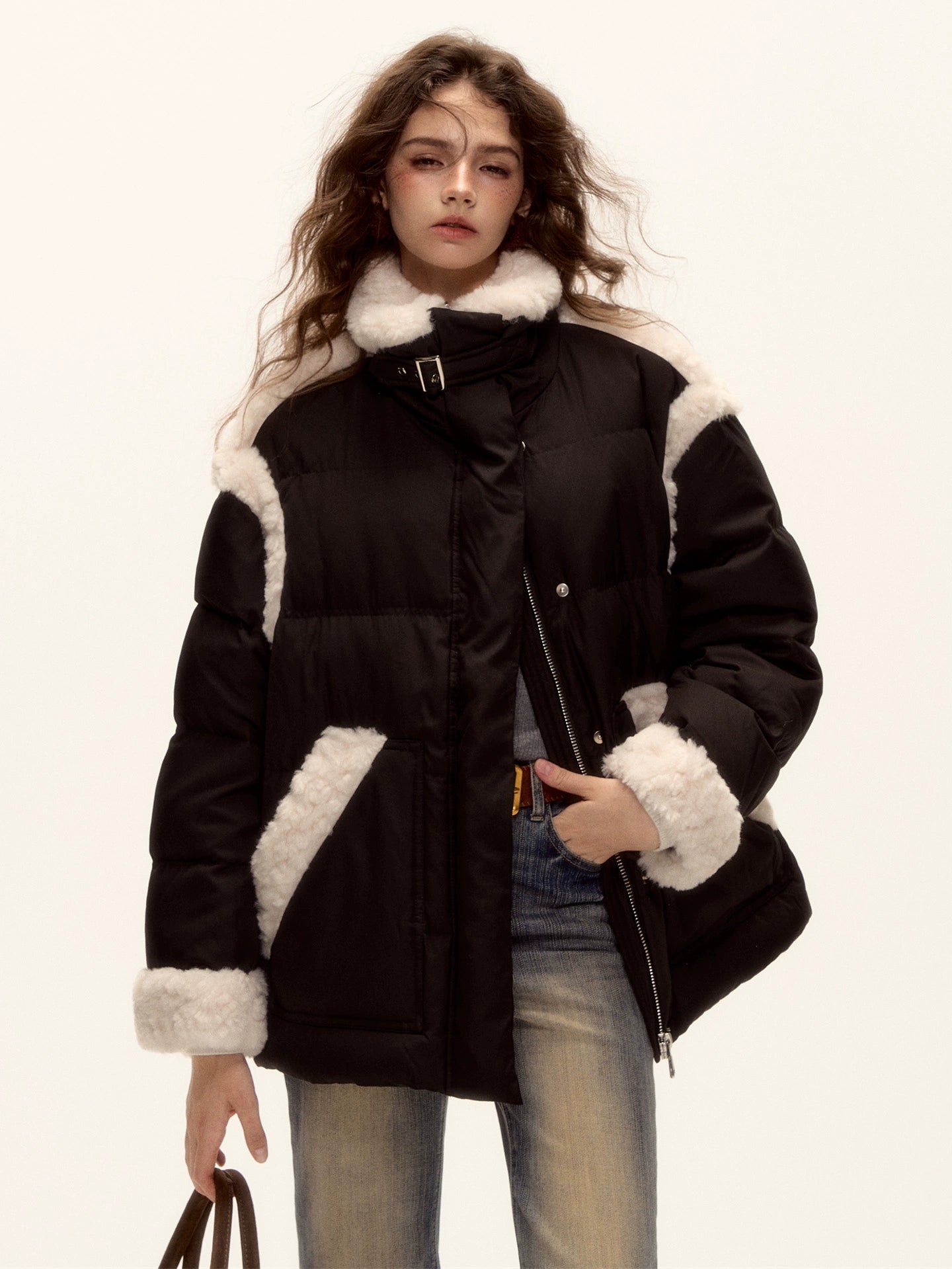 Sherpa Panel Down Jacket